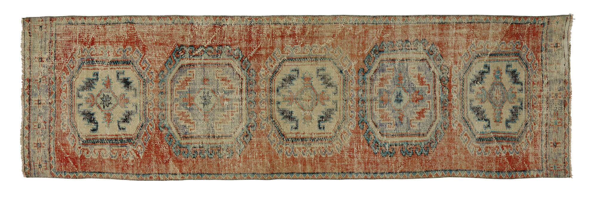 Tapis vintage turc tissé à la main unique en son genre - Charme vintage rustique 347 x 96