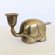 Vintage brass elephant figurine candle holder Haku mid-century