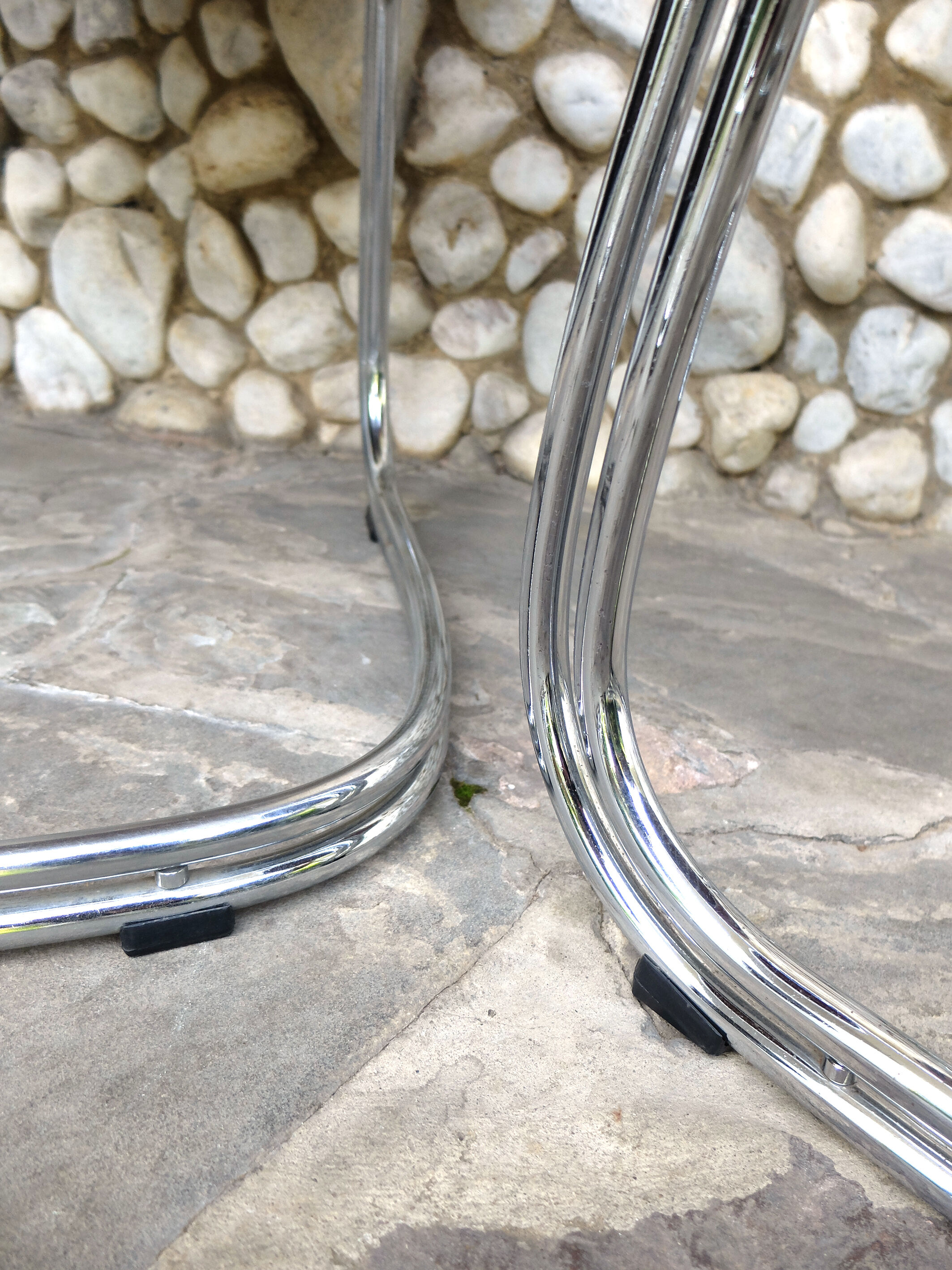 Seérie of 4 chairs Sabrina design Gastone Rinaldi for Rima, tawny leather, 1970