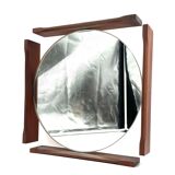 Mid-century teak table / wall mirror / vanity, Italy 1960s
