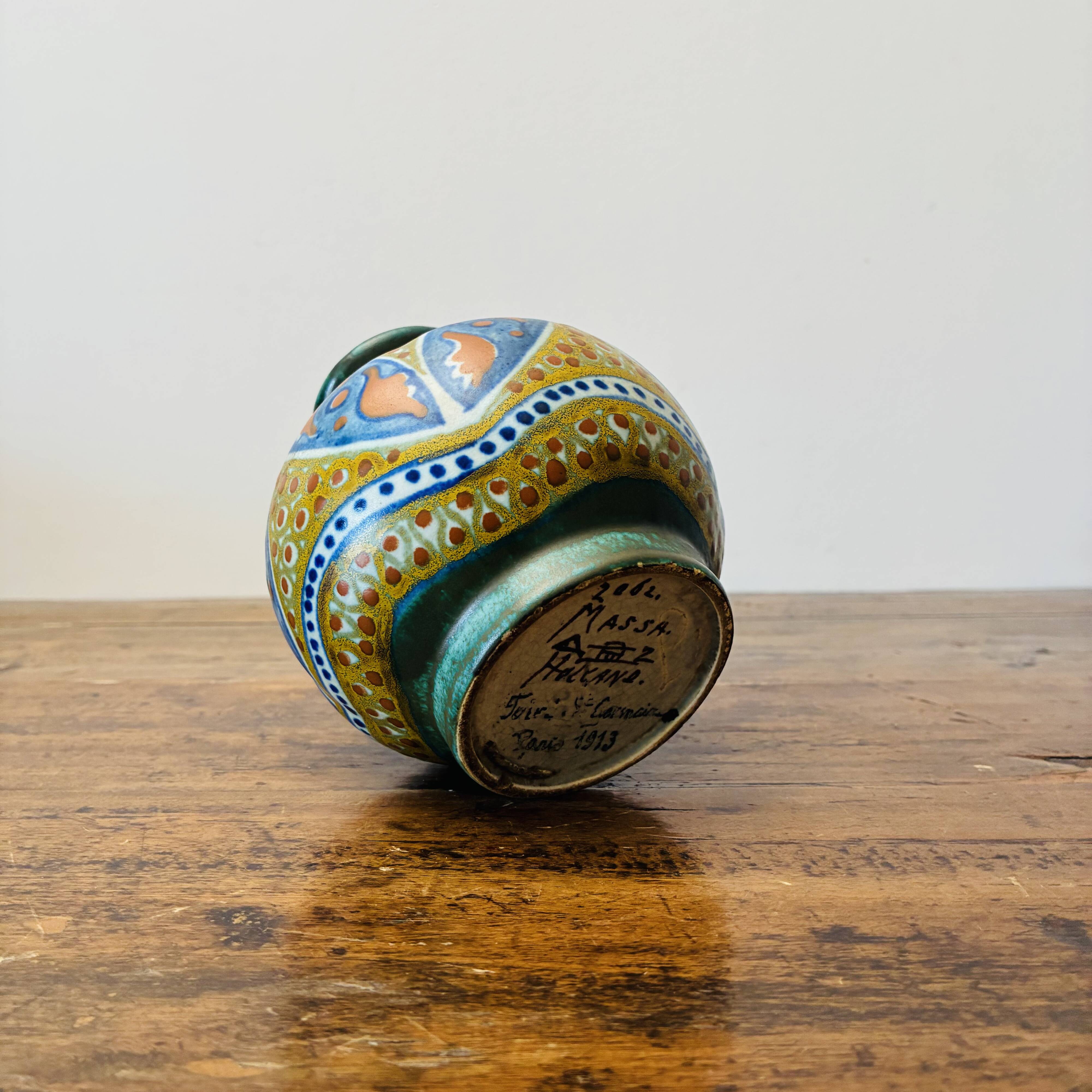 Small Art Deco Ceramic Vase by Massa Holland, Paris 1913