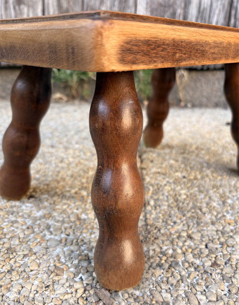 Tabouret, porte pot en chêne massif, années 50
