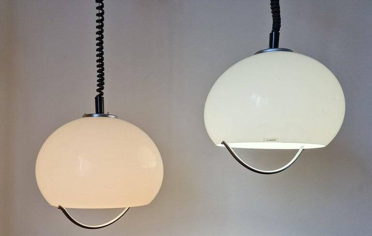 Set of Two Midcentury Pendants Meblo, Harvey Guzzini, Italy, 1970s