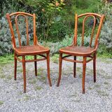 Lot 7 chaises bistrot en bois courbé 1900