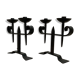 Paire de chandeliers fer forgé 2 lumières
