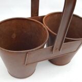 Double pot with metal handle hidden pot indian brocante