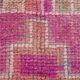 Faded Pink Geometric Style Vintage Runner Rug, Rug For Kitchen, 87x302