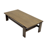 Asymmetrical solid Wenge wooden coffee table 1960s