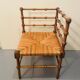 Vintage Art Deco wood and straw corner chair, 1930s
