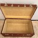 Vintage wooden and metal travel trunk
