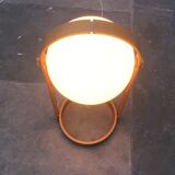 Swiss space-style floor lamp made of plastic and plywood from the 1960s.