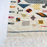 Moroccan kilim rug, handwoven Berber hallway rug in wool.