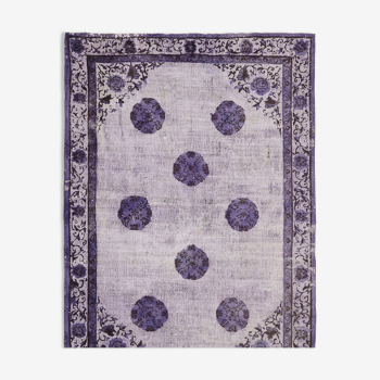 Hand-knotted antique oriental 1970s 216 cm x 320 cm purple carpet