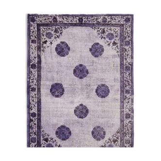 Hand-knotted antique oriental 1970s 216 cm x 320 cm purple carpet