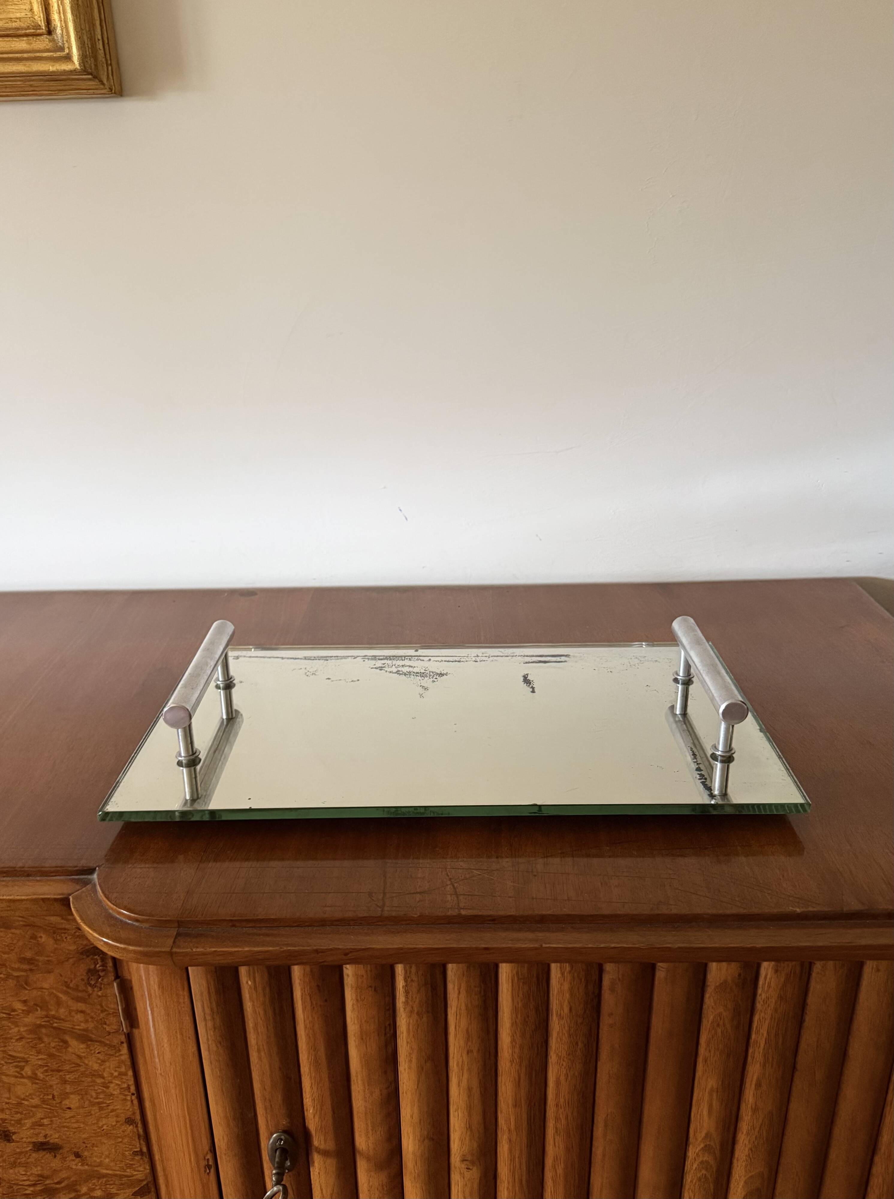 Modernist mirrored tray, France 1960