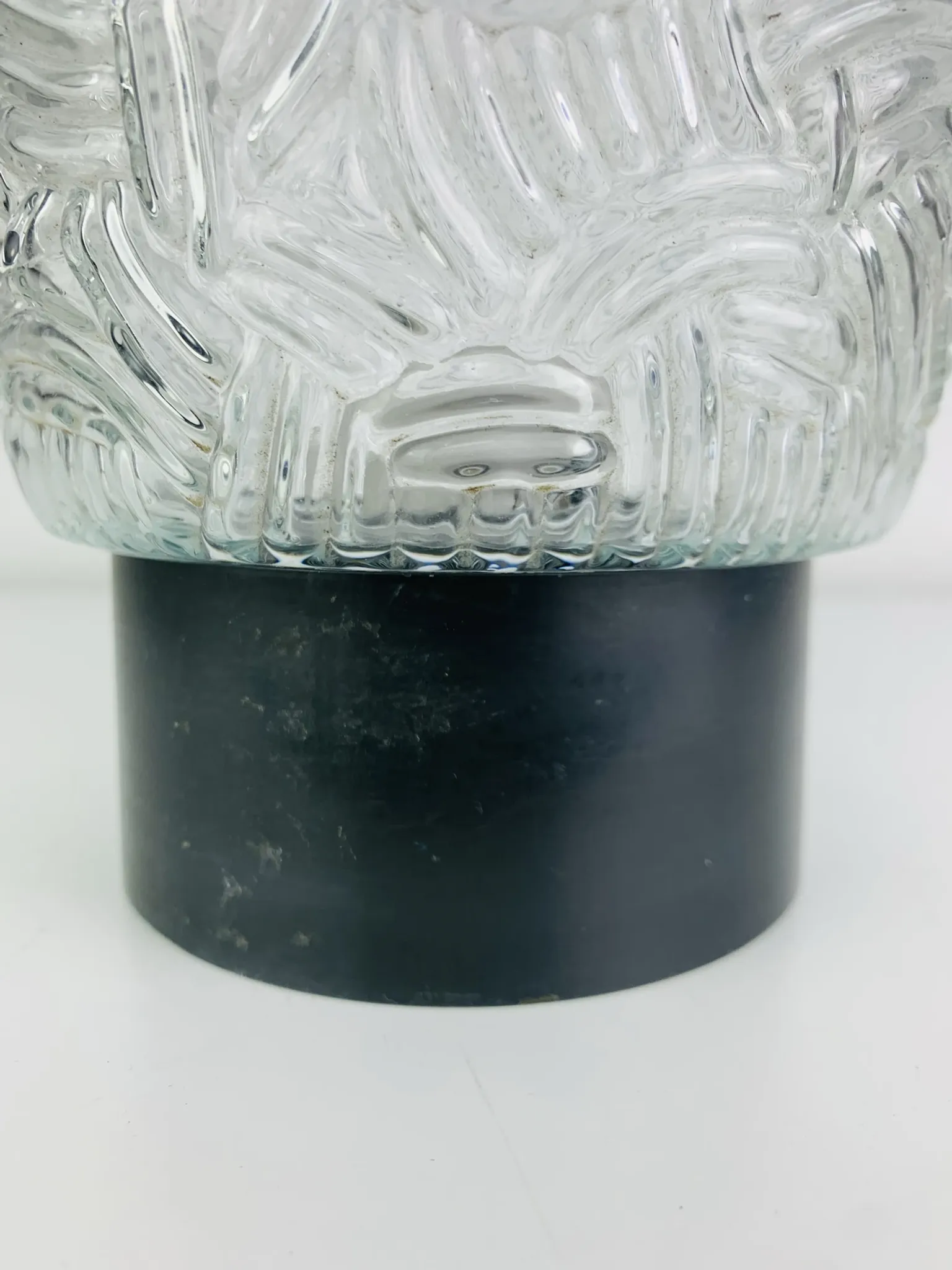 Moulded glass wall light from the 1950s, ceiling light.
