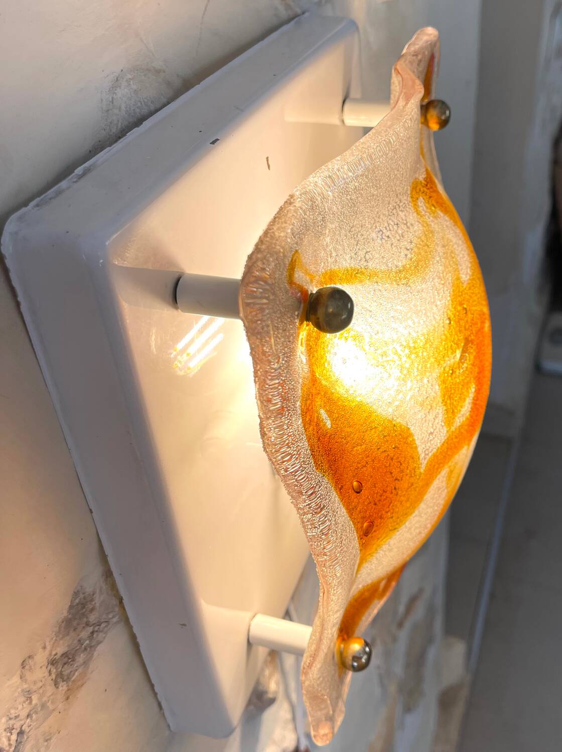 Mazzega two-tone glass wall lamp, Italy 1970s