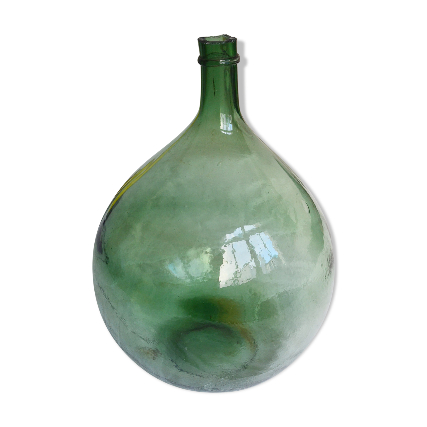 Vintage green glass demijohn 25 L