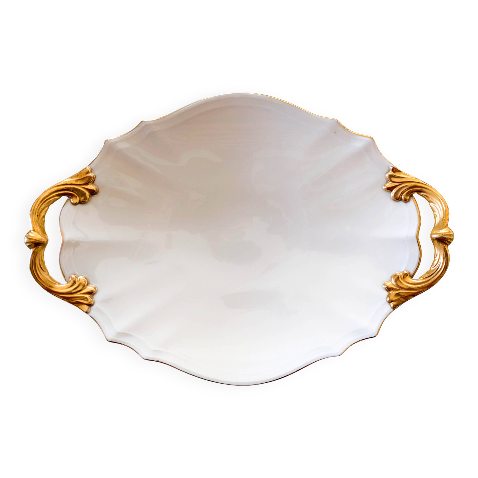 Grand plat ovale Lenox or 24 carats L42cm