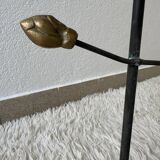 Table basse nénuphars en bronze vintage