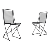 Set of black postmodern Kreuzschwinger chairs by Till Behrens for Schlubach, 1980s.