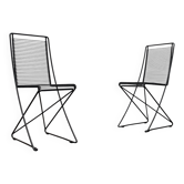 Paire de chaises Kreuzschwinger noires postmodernes allemandes par Till Behrens pour Schlubach, années 1980