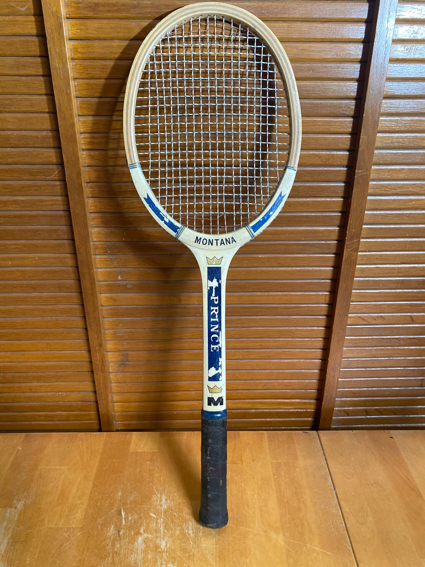 Vintage sports wooden tennis racket montana prince model