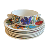 Set of 6 soup cup and sauser by Villeroy and Boch “Acapulco“