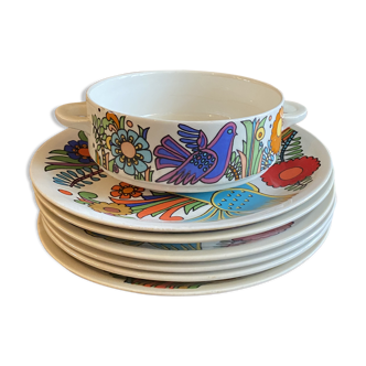 Set of 6 soup cup and sauser by Villeroy and Boch “Acapulco“