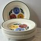 Set of 10 deep plates Chalons Digoin Sarreguemines floral decoration