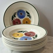 Lot de 10 assiettes creuses Chalons Digoin Sarreguemines décor floral