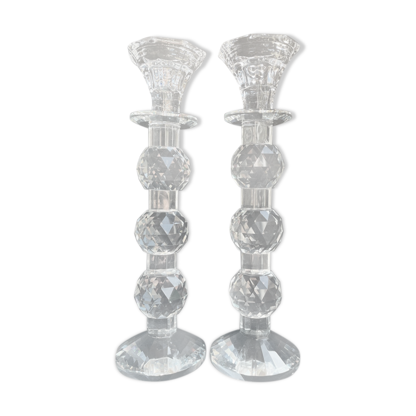 Candle holders - glass or cut crystal