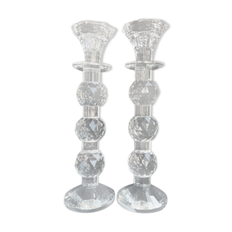 Candle holders - glass or cut crystal