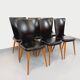 Set of 6 vintage Baumann Essor chairs in beech wood and skai