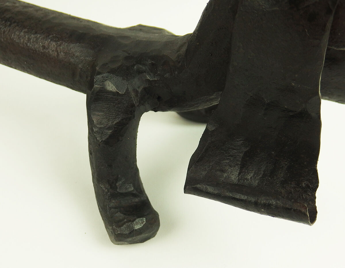Pair of wrought iron "dog" chenets