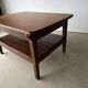 Antique draper's workbench / haberdashery table in solid wood from the early 20th century.
