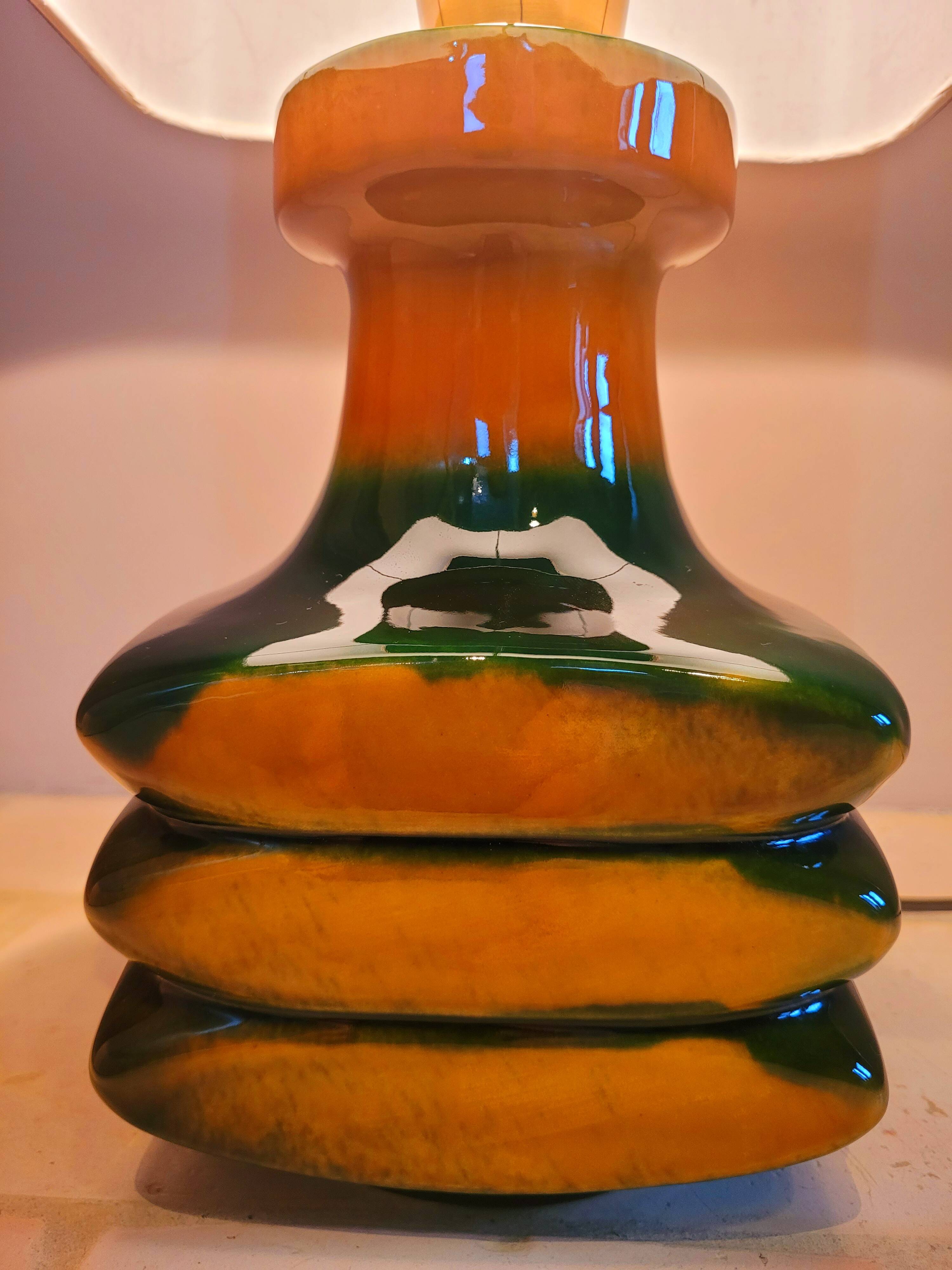 Old vintage design ceramic lamp from the 70s CARI ZALLONI for Steuler