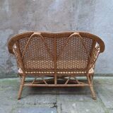 Ensemble de jardin en rotin Peacock banquette  et fauteuil