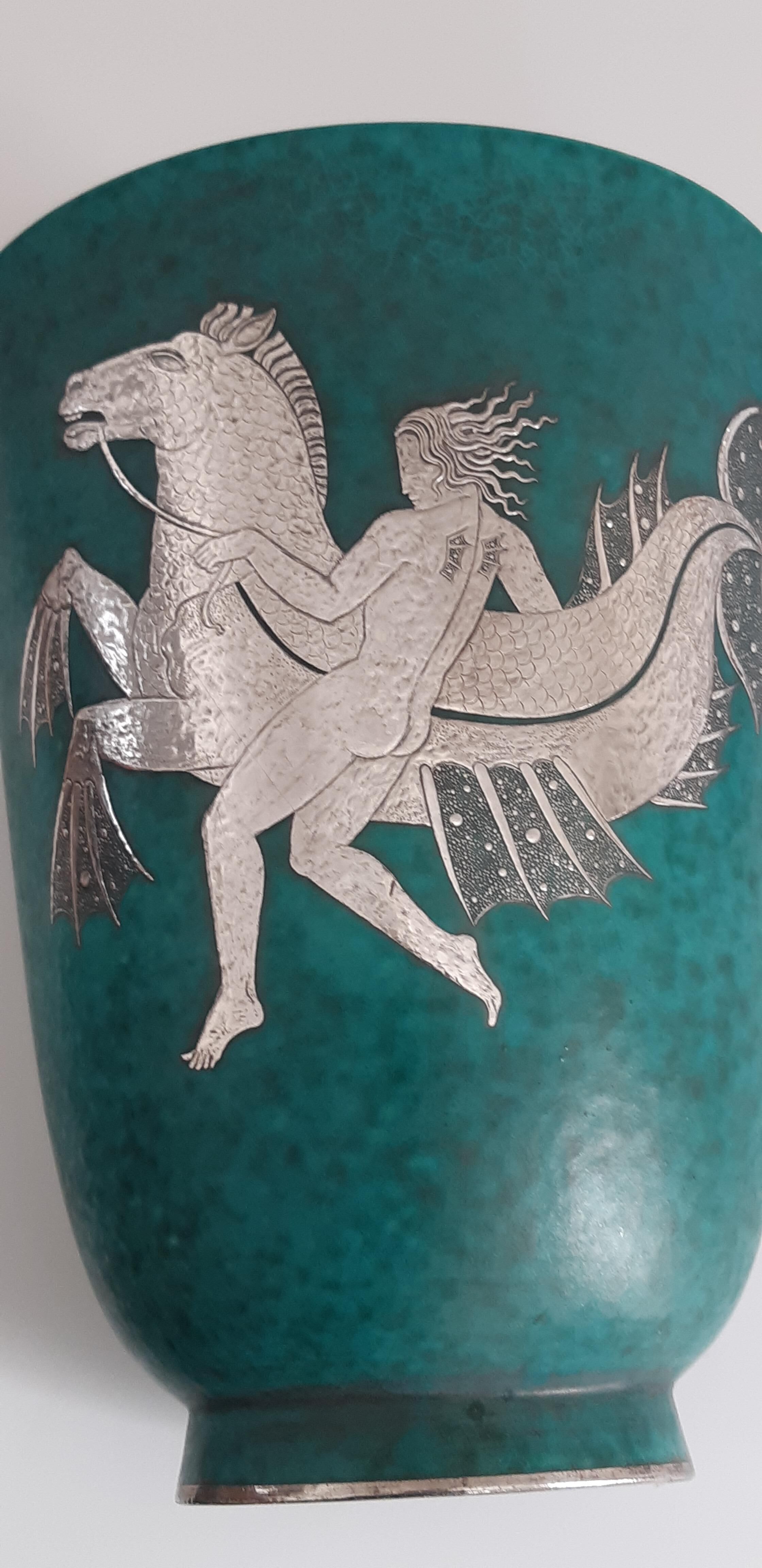 Vase Wilhelm Kage 'Argenta' for Gustavsberg Sweden 1935 Signed