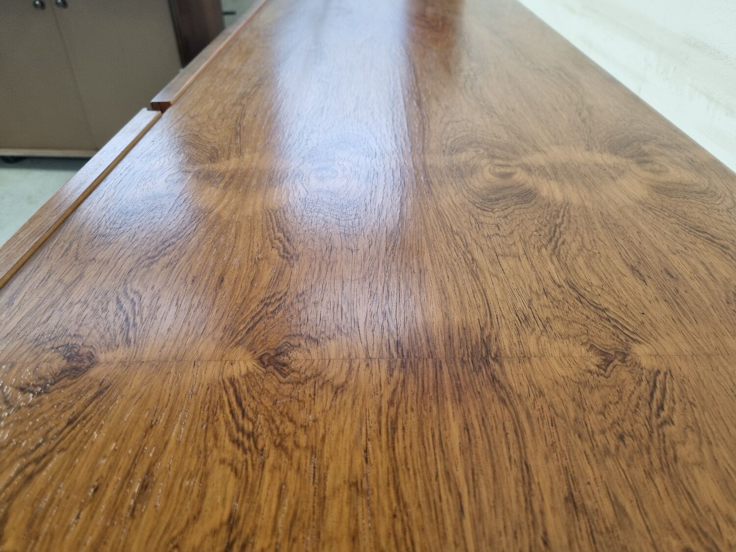 Scandinavian row in rosewood and chrome, 60s