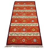 1950s Moldavian Kilim Runner Rug 96 x 200 cm