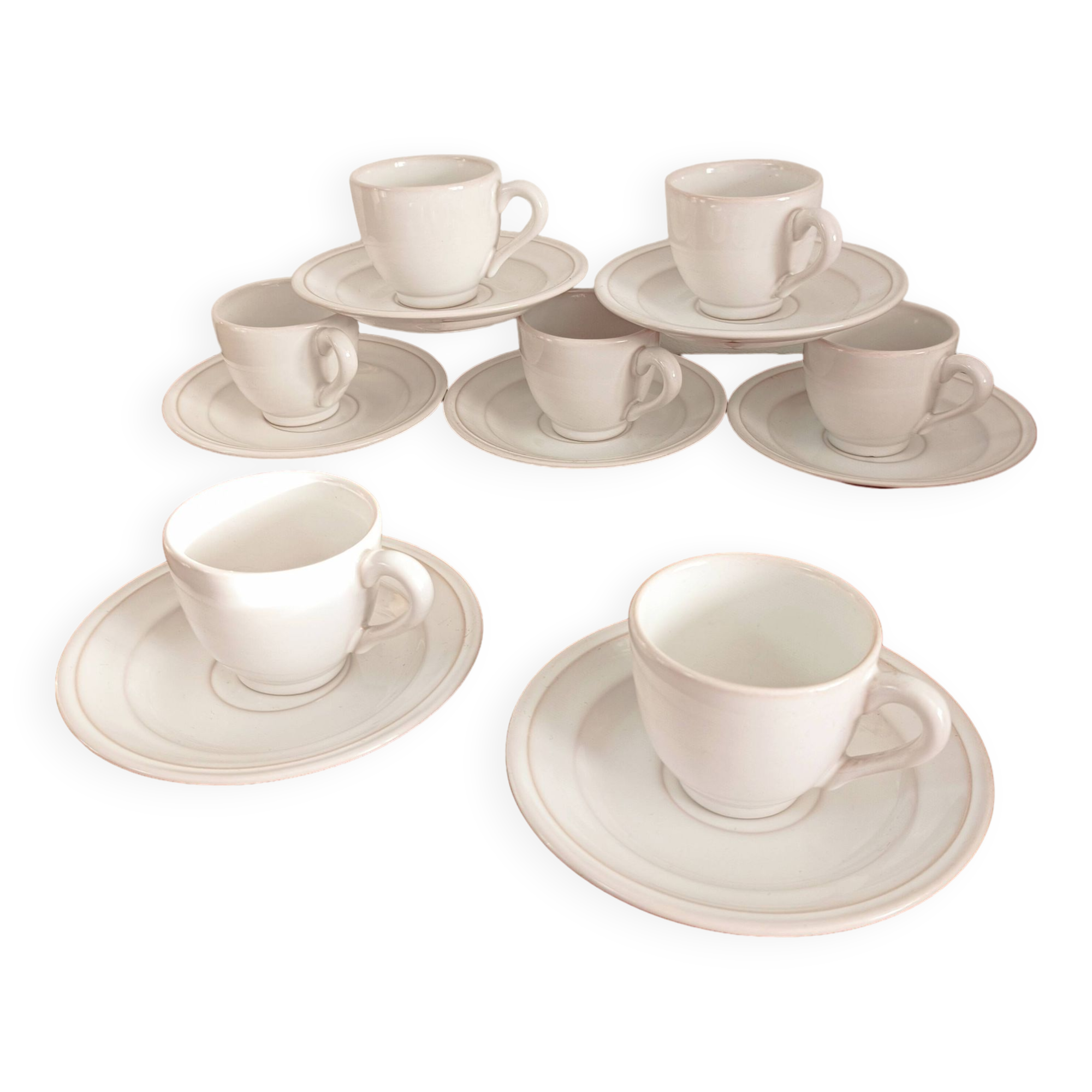 Set of 7 Pierre Motton coffee cups, Gien