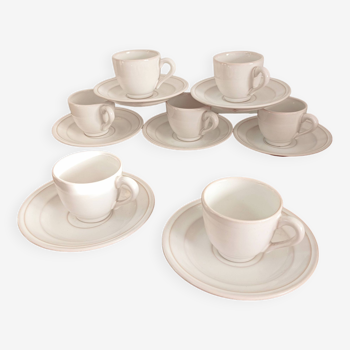 Set of 7 Pierre Motton coffee cups, Gien