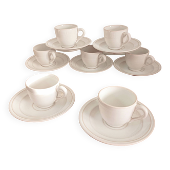 Set of 7 Pierre Motton coffee cups, Gien