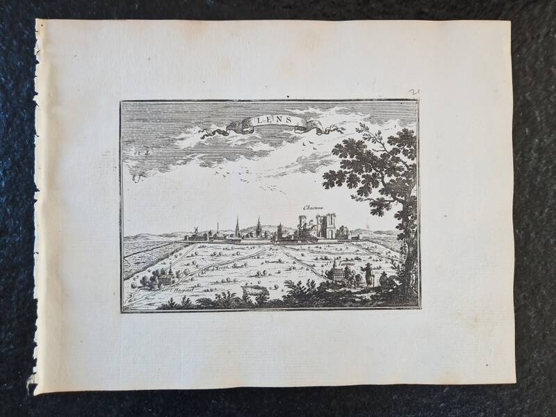 17th century copper engraving "Lens" By Sébastien de Pontault de Beaulieu (1612-1674)