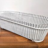 White perforated sheet metal planter by Mathieu Mategot