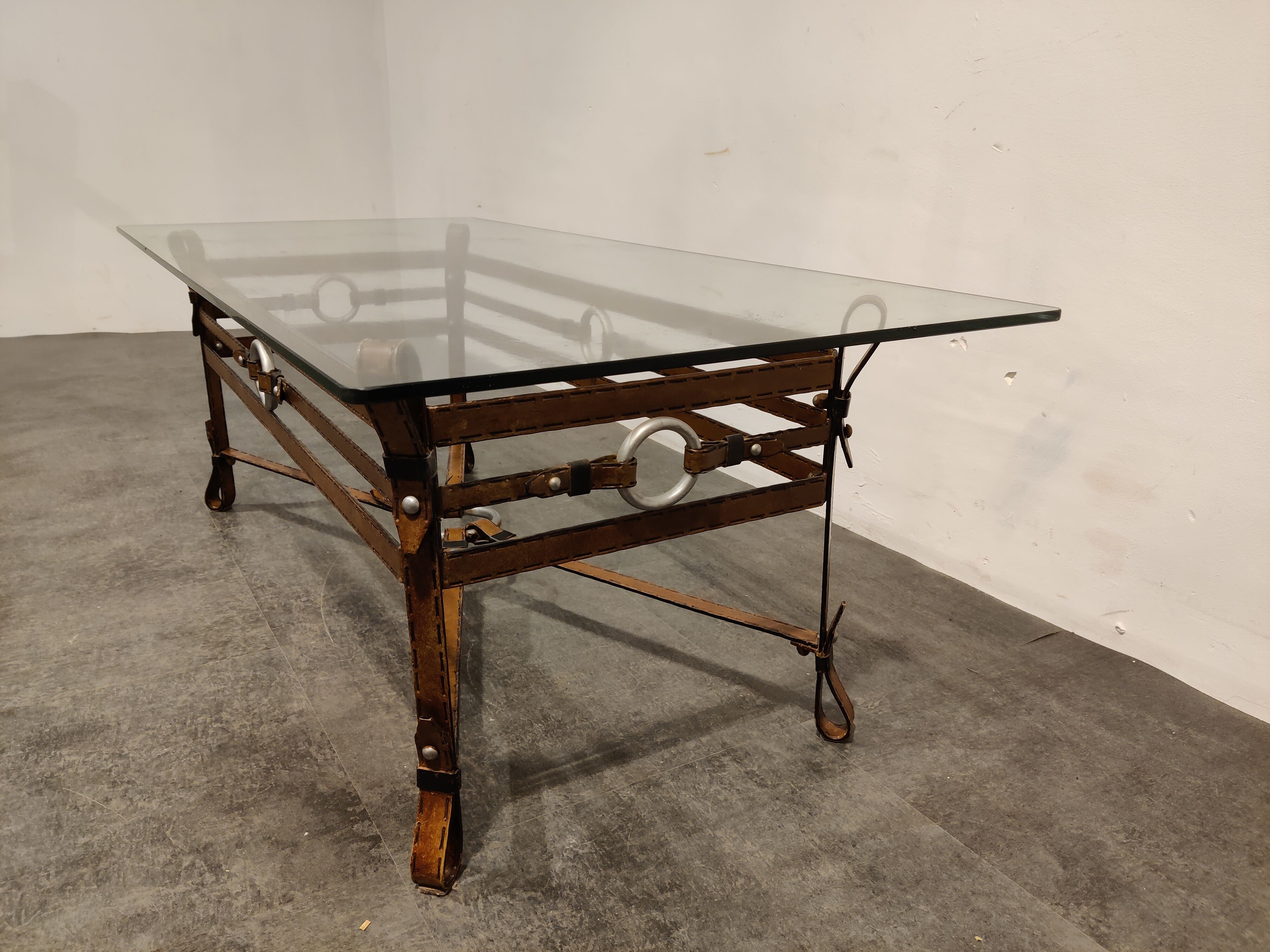 Mid century faux leather coffee table, 1960s