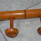 Antique turned wood coat rack imitation bamboo