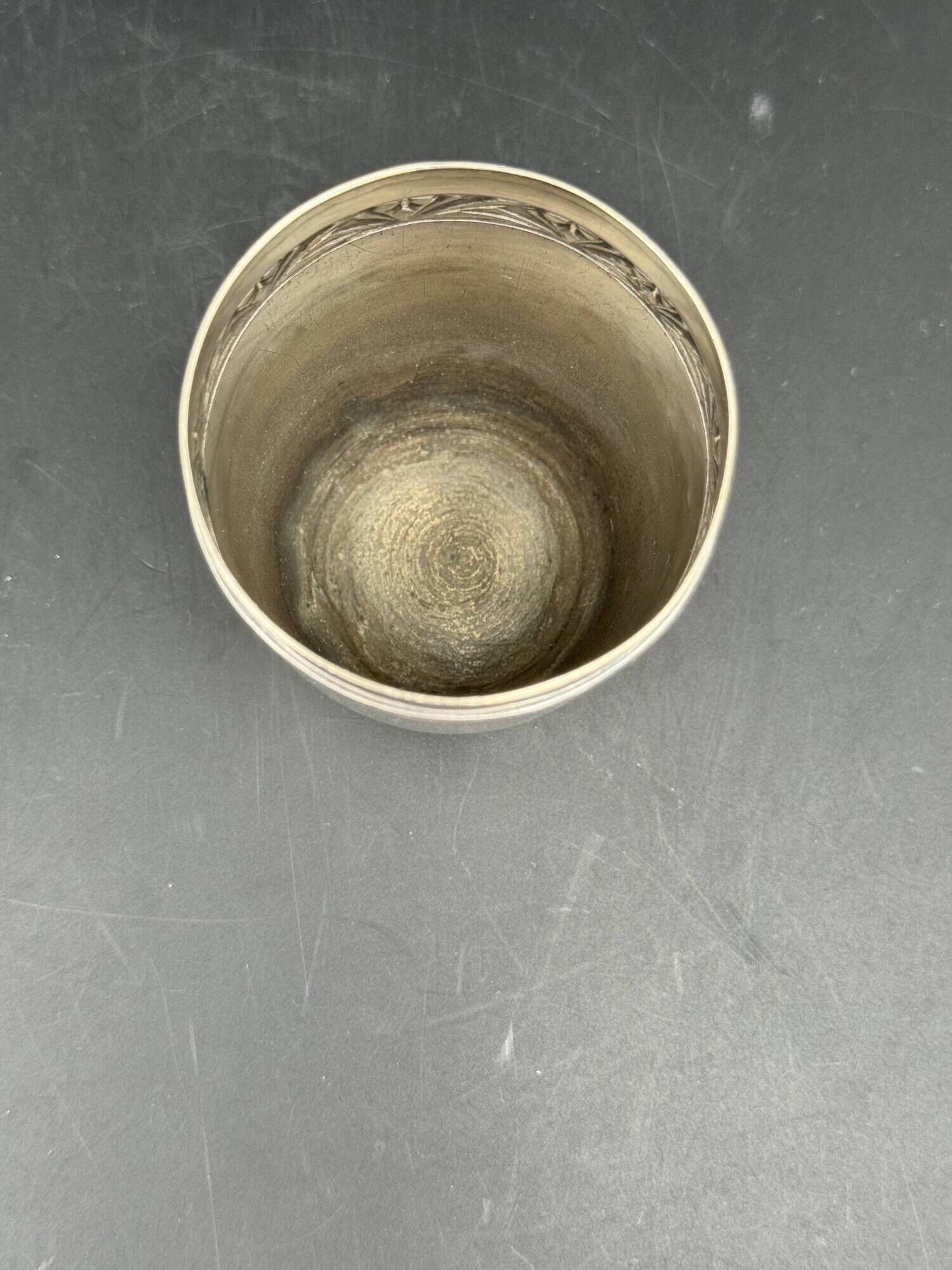 White metal (silverware) cup in its original box