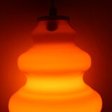 Orange opaline pendant lamp 70's